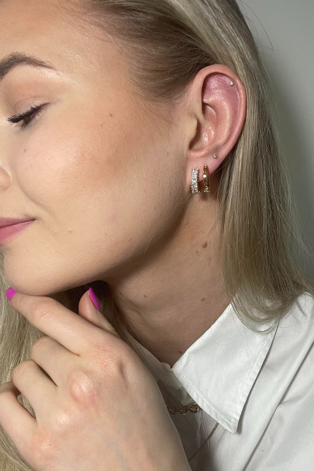 rose gold spalvos auskarai hoops rinkutės