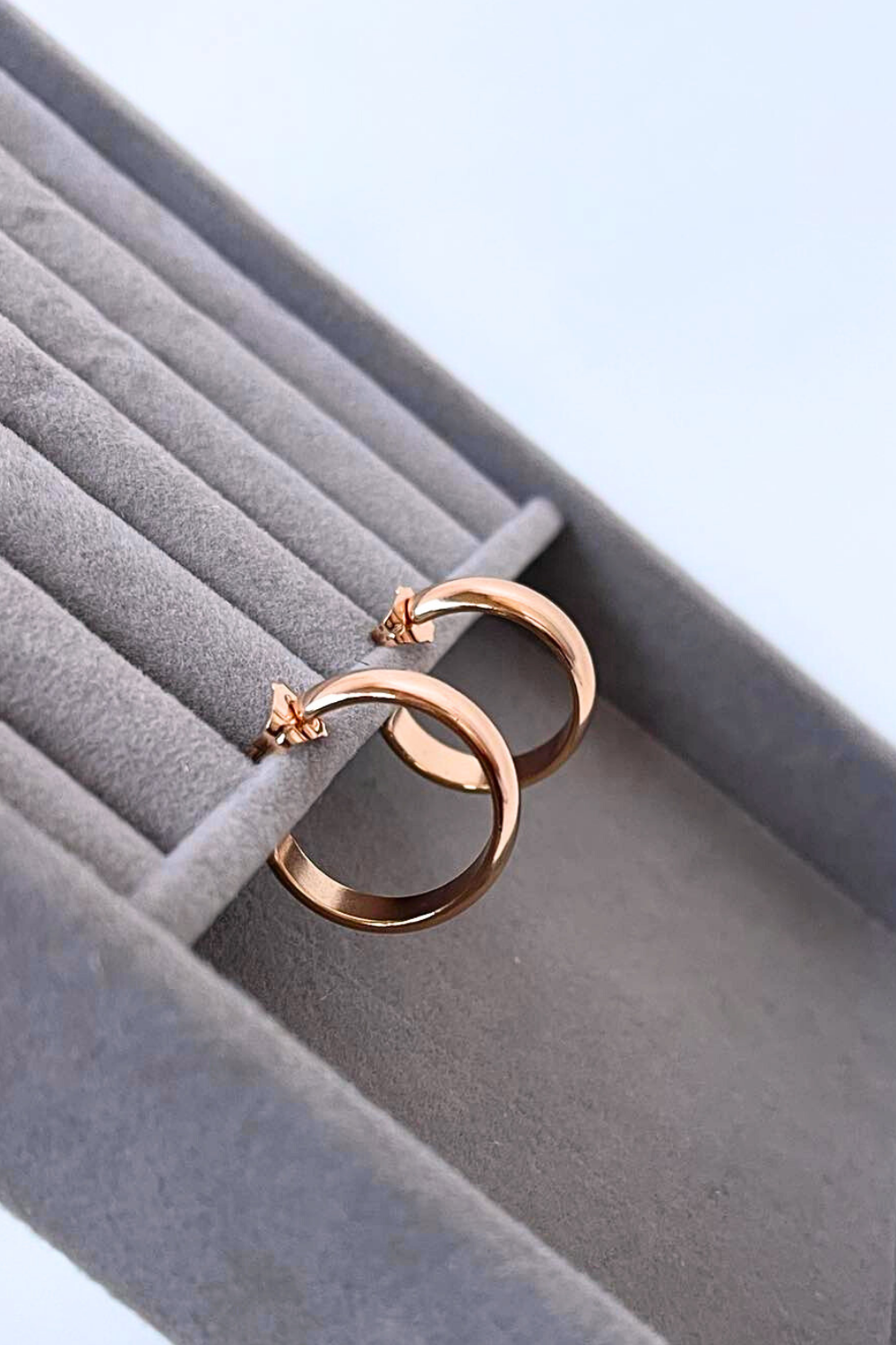 rose gold spalvos c formos hoops auskarai moterims