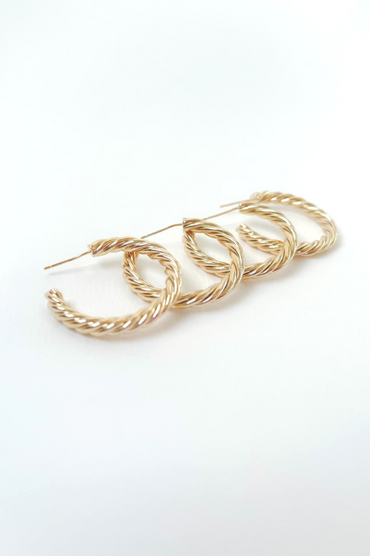 Waterproof gold hoop minimal earrings for women 