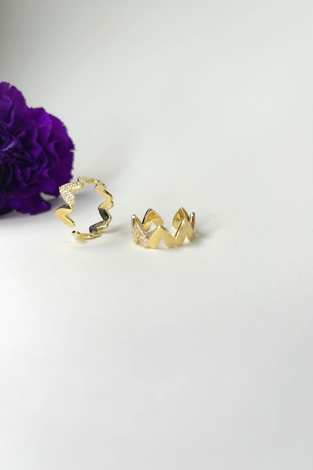 Gold plated waterproof ring for women