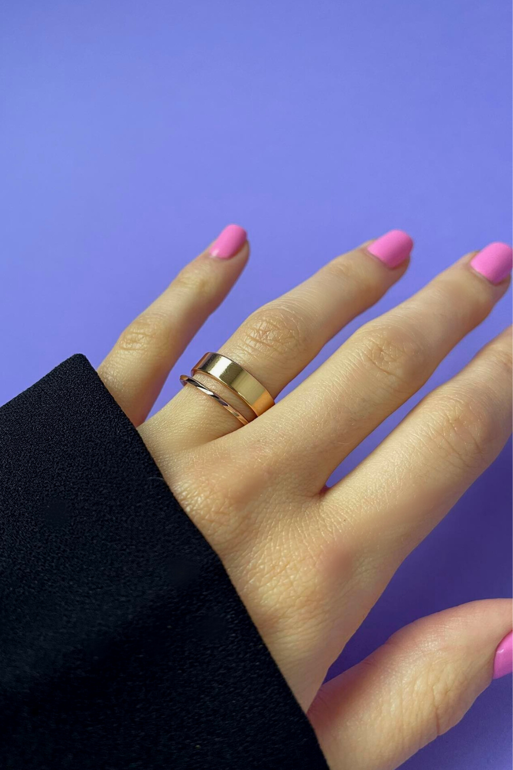 women gold plated stacking ring waterproof jewelry gift idea 